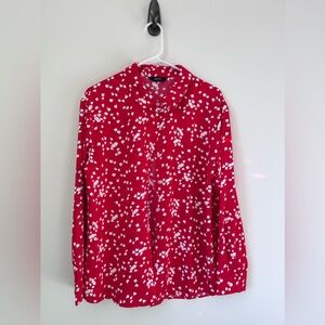 Dokotoo Red & White Blouse, Size L